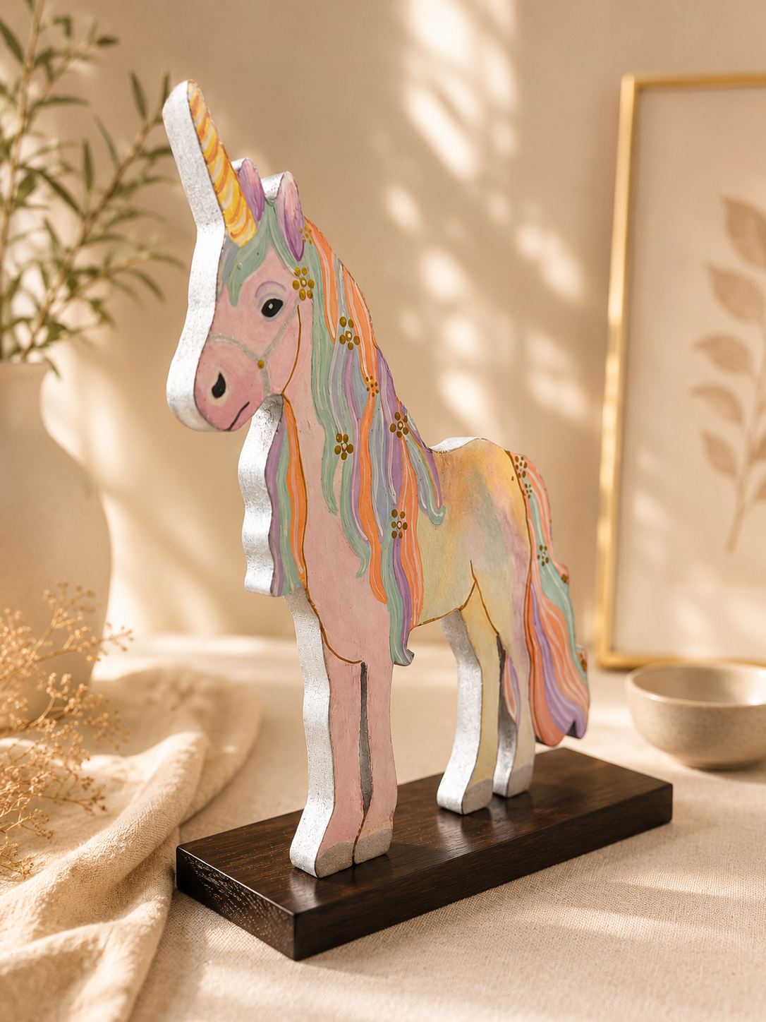 unicornio-pintado-a-mano-esperanza-arcila.jpg2 Figura de unicornio pintada a mano en madera MDF elaborada por la artista colombiana Esperanza Arcila.